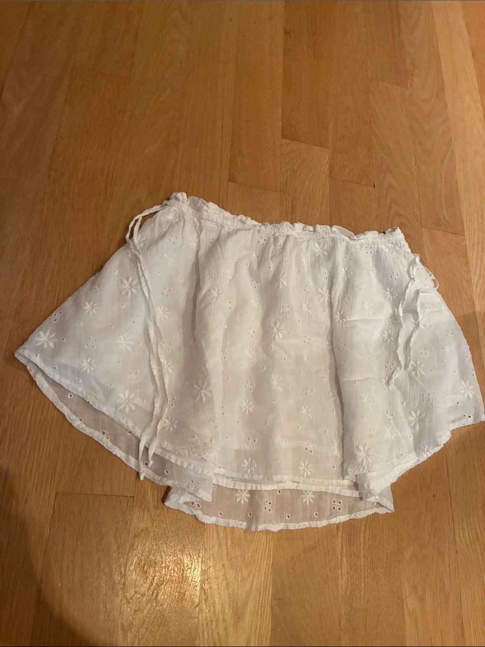 Aerie White Eyelet Drawstring Skirt